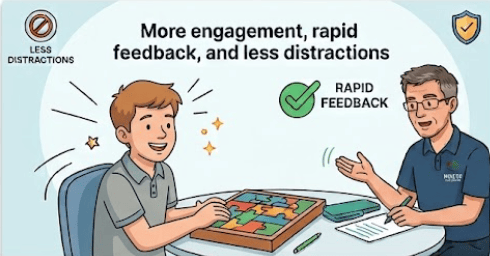 More engagement, rapid feedback, and less distractions